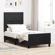 Letto a molle con testiera Nero 90 x 190 cm Velluto 3344977