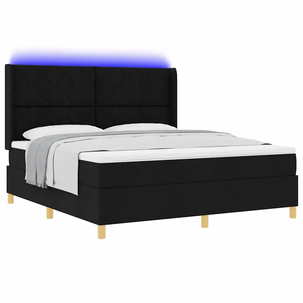 Letto a molle con materasso Nero 180 x 200 cm Tessuto 3343772