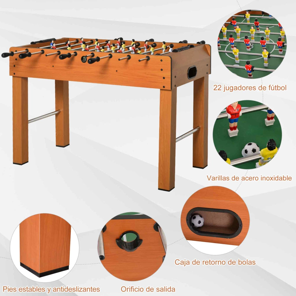 Tavolo da calcio balilla ¨C zephmum ¨C 122x61x80,7 cm naturale