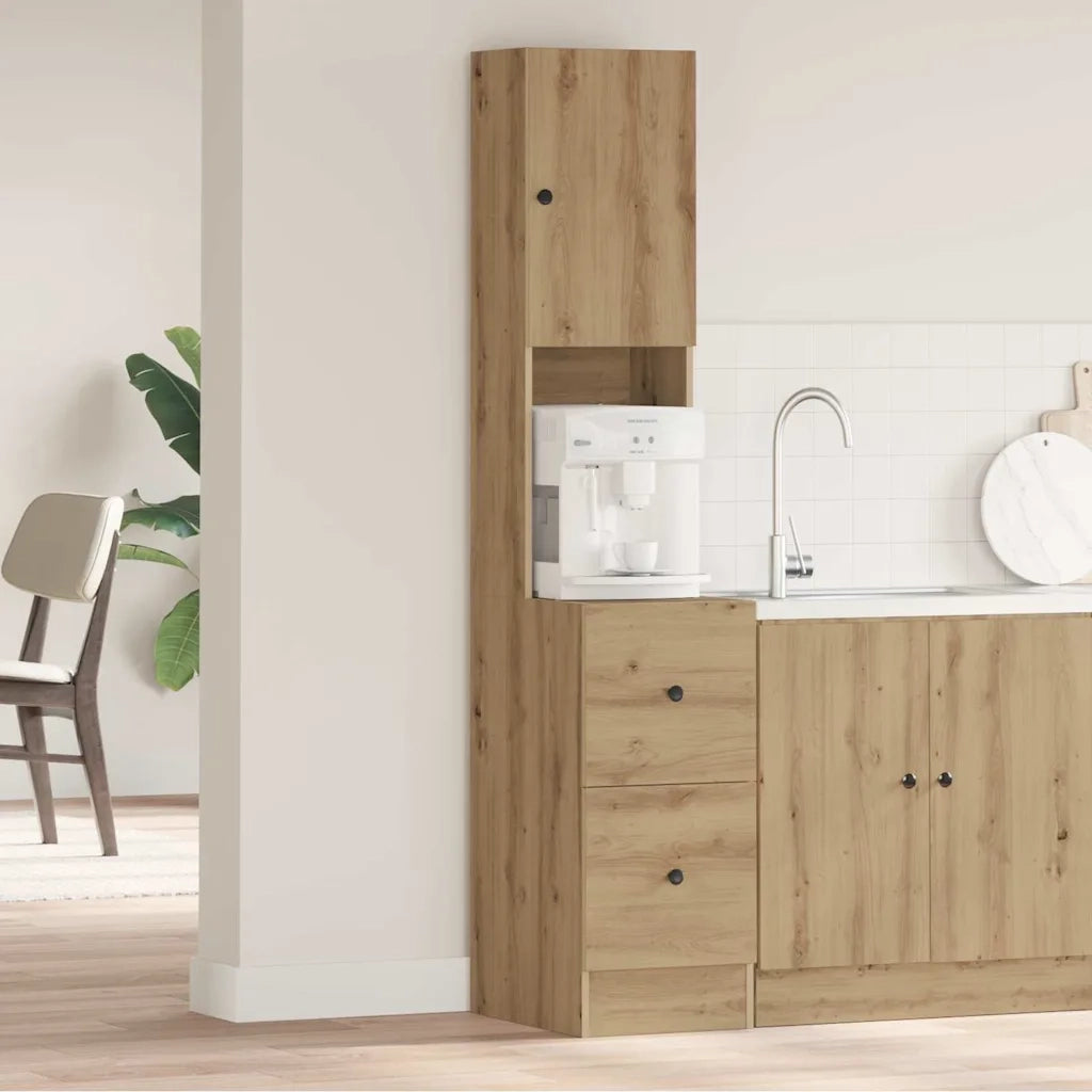 Credenza da cucina-Buffet-Armadio da cucina Rovere artigianale 32 x 50 x 180 cm