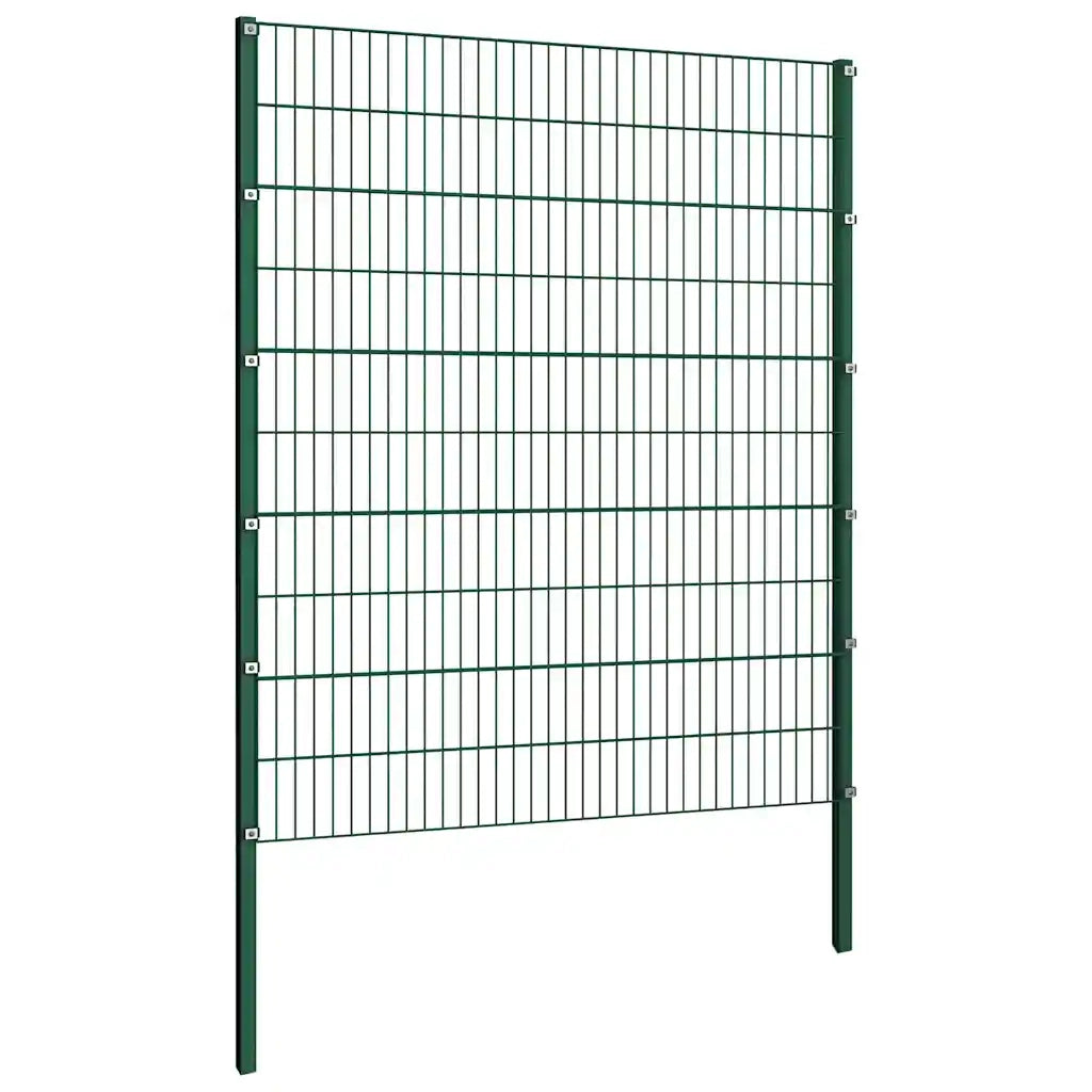 Pannello di recinzione con pali in ferro 694,5x200 cm verde 278682