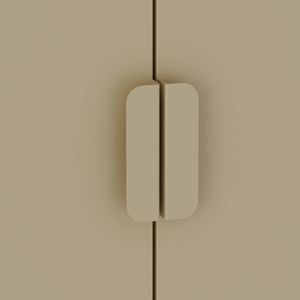 Armadio Guradaroba Esteli in Acciaio a 2 Ante con 2 Barre Appendiabiti e 4 Ripiani 170 x 80 x 45 cm - Color Cammello [en.casa]