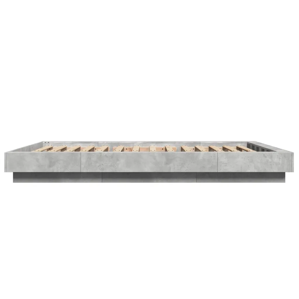 Letto matrimoniale | Letto per adulti | Giroletto Grigio Cemento 120x190 cm in Legno Multistrato