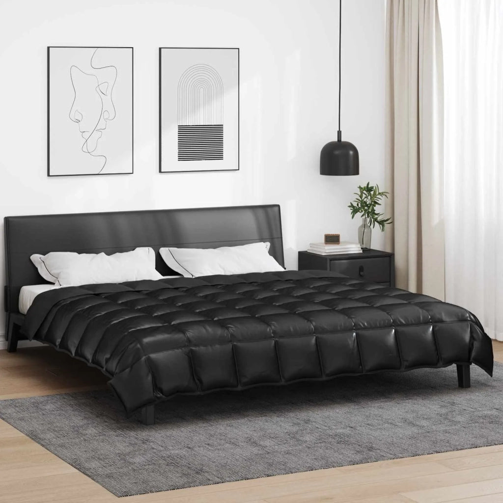 Duvet Invernale Nero 220 x 260 cm Satin e Micropile 42025858