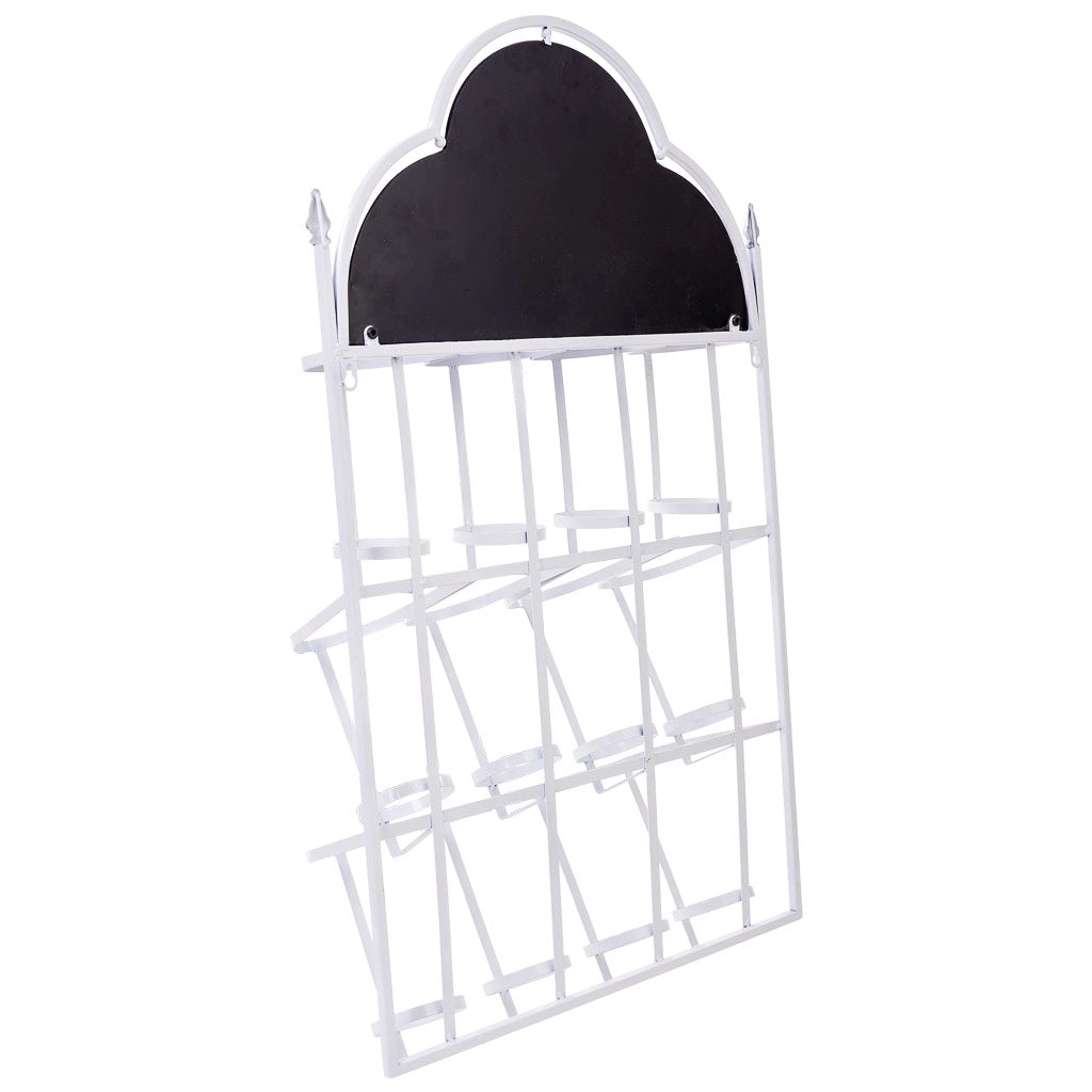 Portabottiglie da parete in metallo per 8 bottiglie 53x17x90h cm