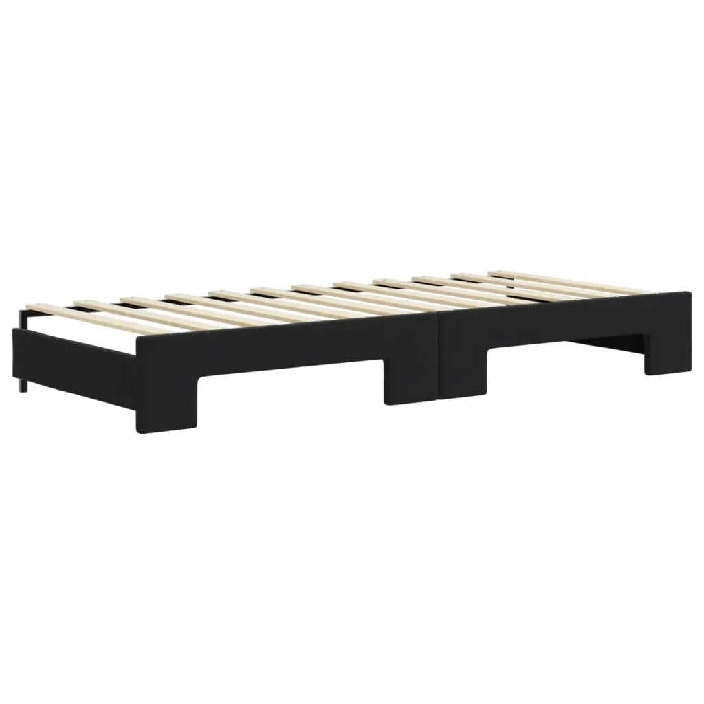 Divano Letto con Letto Estraibile-Sofa Letto-Daybed Nero 90x200 cm in Velluto 377165