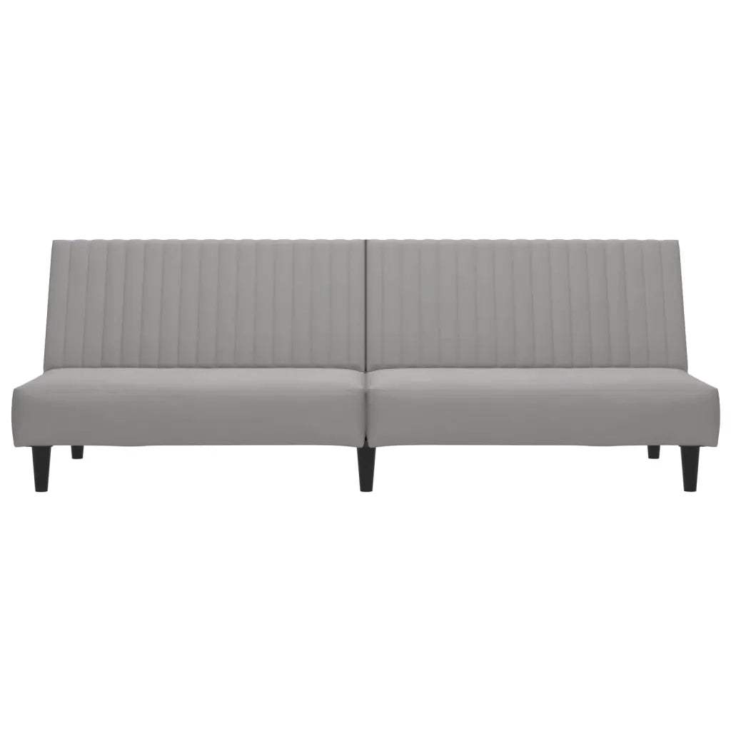Divano Letto a 2 Posti Grigio Chiaro in Velluto 375926