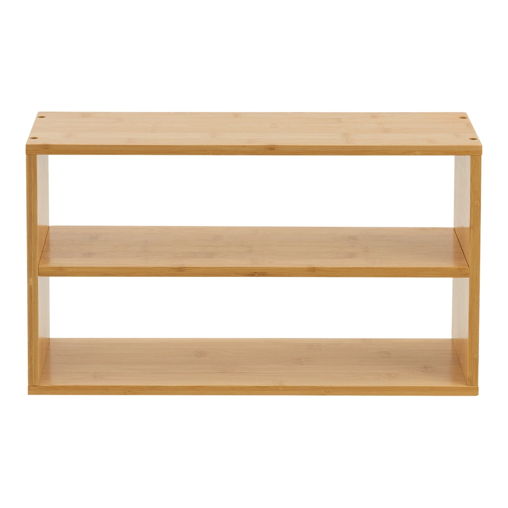 Scaffale da Parete Gol con 2 Scomparti 50 x 15 x 30 cm Bambù Naturale [en.casa]