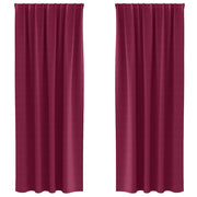 Tende Oscuranti | Tende Blackout con Anelli 2 pz Rosso Vino 245 x 140 cm