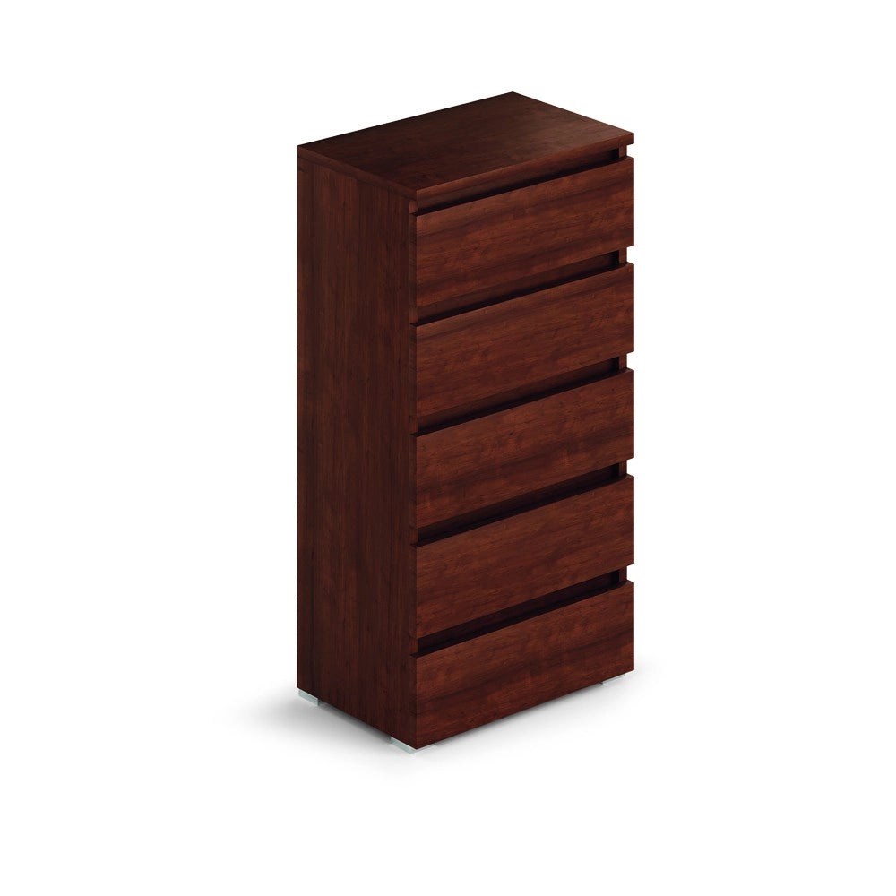 Cassettiera 5 cassetti 75x40x127 noce antico MONTATA