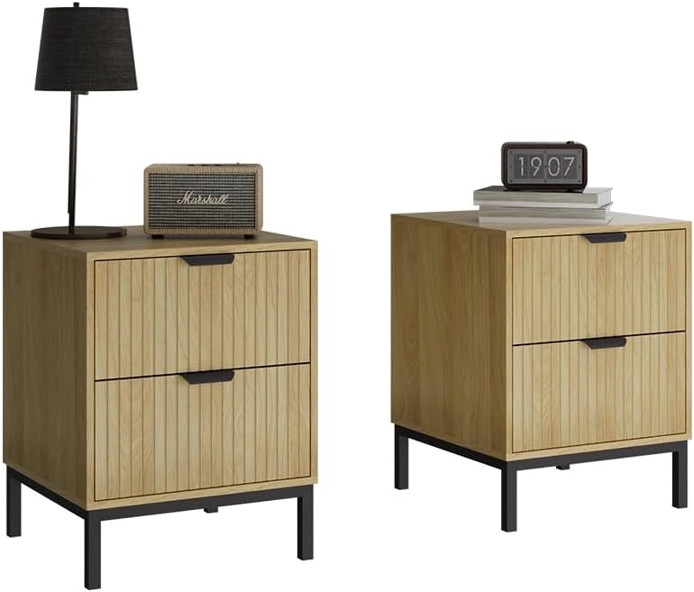 Comodino Lennox, Rovere, 40 x 52 cm Set di 2