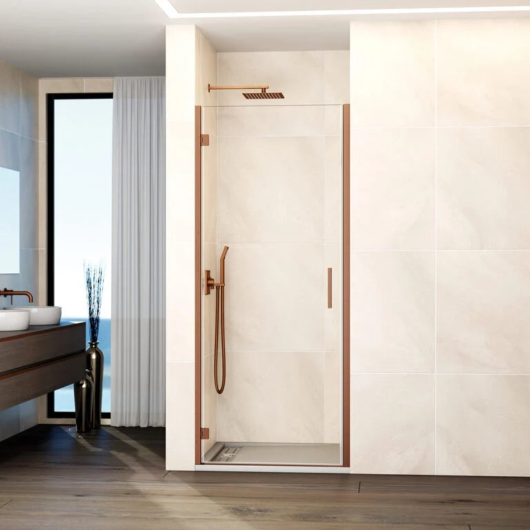 Box doccia frontale GLASS 1 porta battente 90 cm (85,7-90,2) rame trasparente