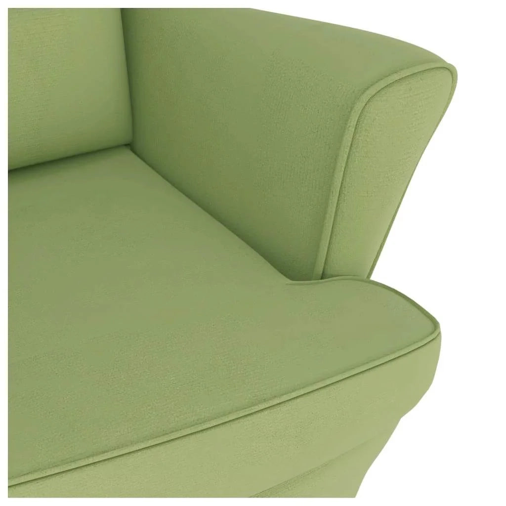 Sedia a dondolo con schienale alto in velluto verde chiaro CFW5210339