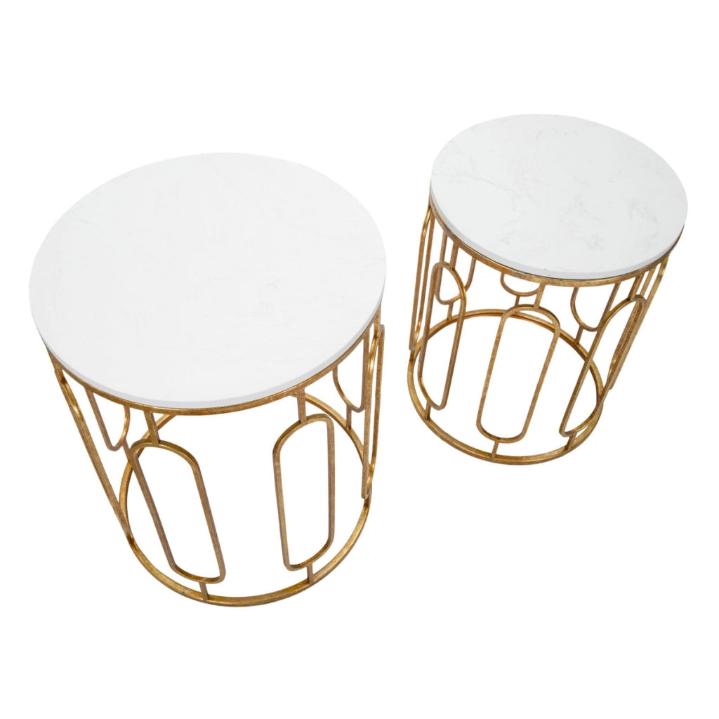 Set di Tavolini VKH535, Oro, Metallo, 46x46x55 cm