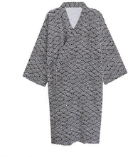 Kimono tradizionale stile Haori Yukata 100% cotone - abito da notte leggero e sottile per donna uomo (nero-uomo, L)