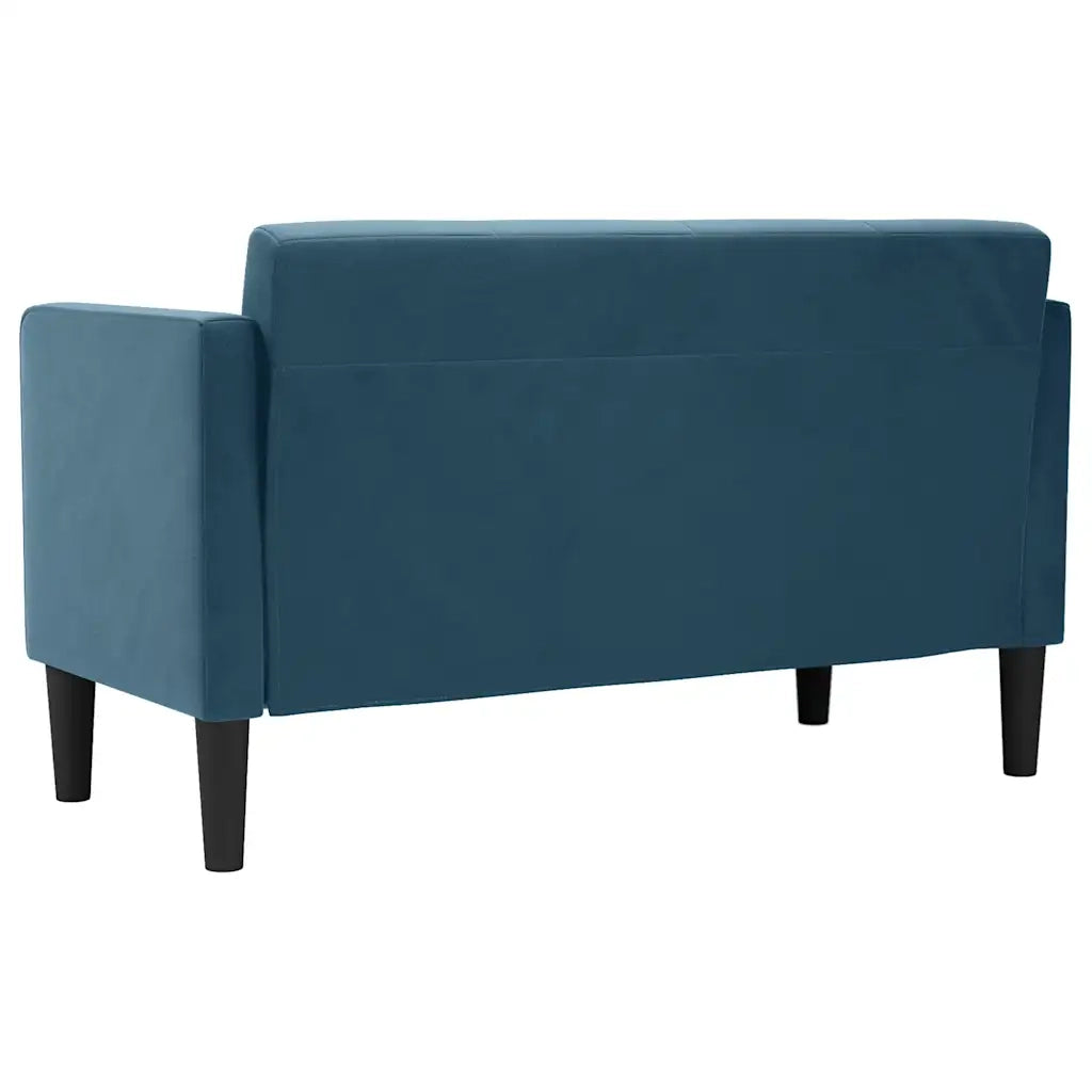 Divano | Divano da soggiorno | Sofa Divanetto Blu 111 cm in Velluto