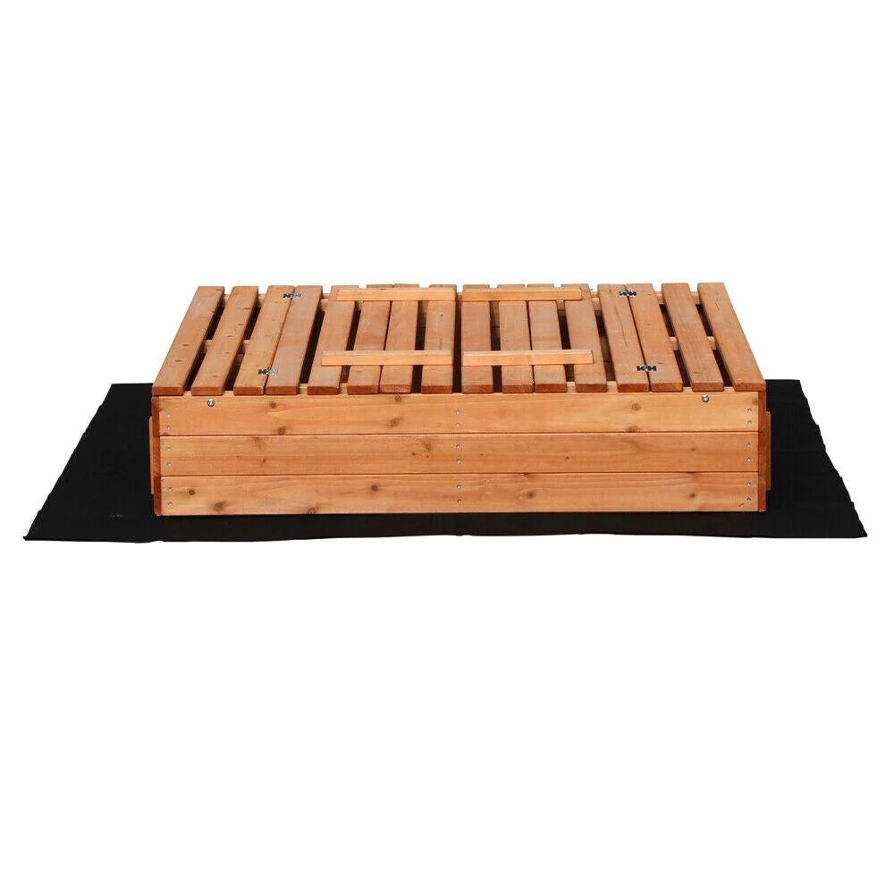 Sabbiera con coperchio ribaltabile 2 panche integrate 98 cm legno di abete rosso 16_0002201