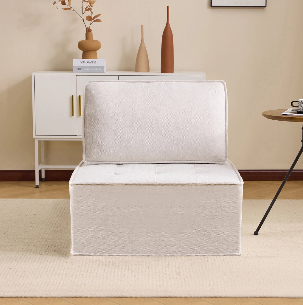 Divano modulare compatto per ambienti piccoli, beige