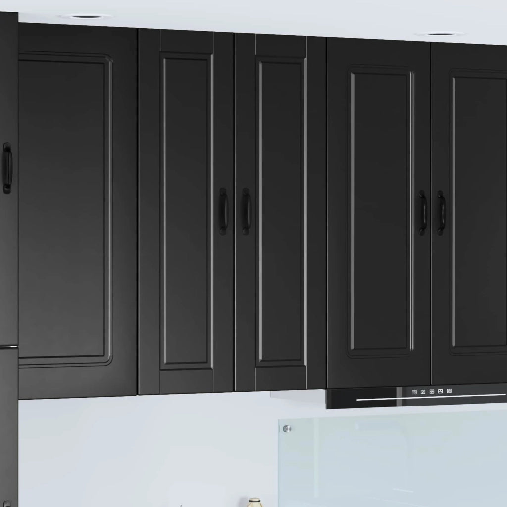 Pensile da cucina | Armadietto a muro PORTO Nero 30 x 31 x 100 cm Legno multistrato