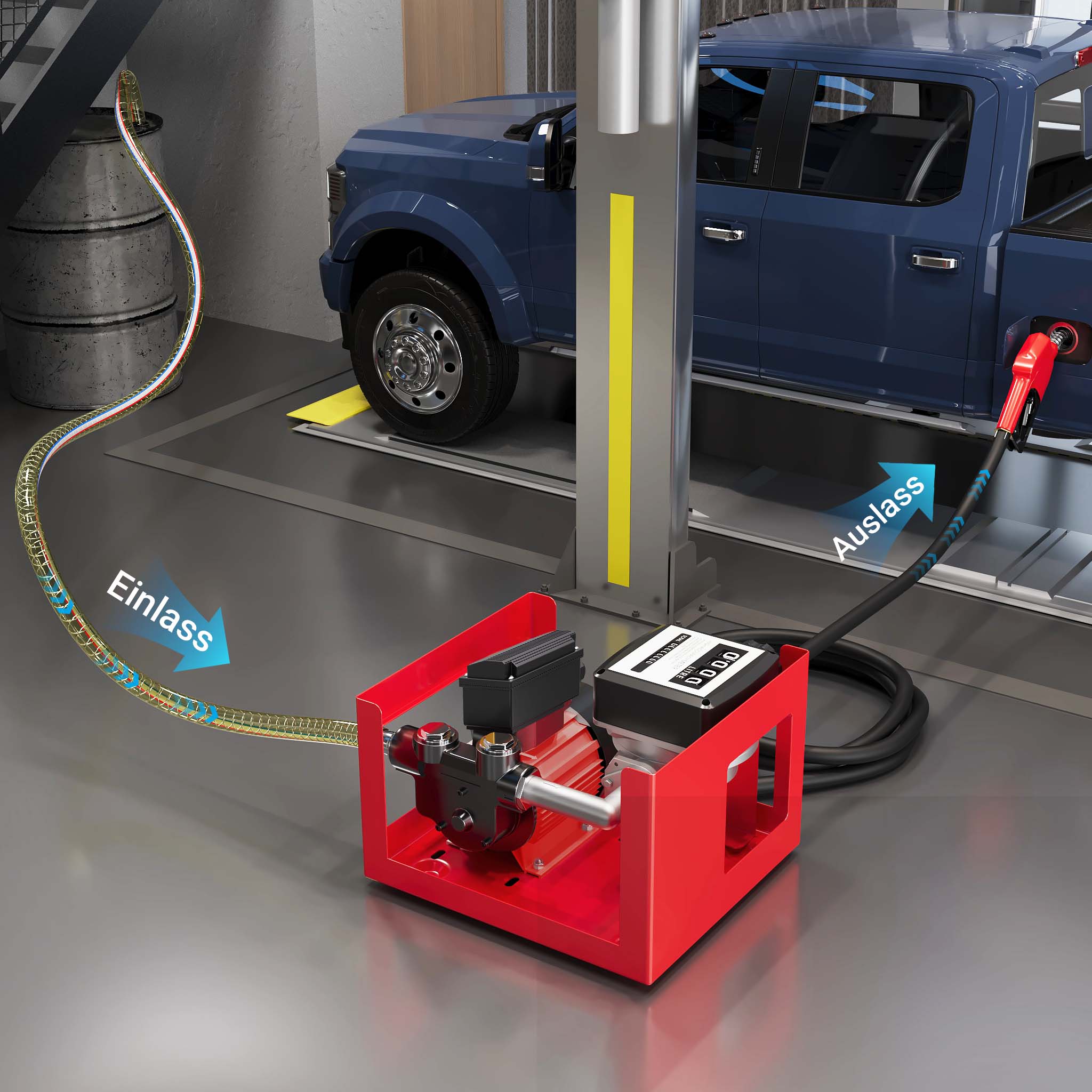 Pompa autoadescante per trasferimento diesel gasolio 230V/600W 40l/min Pistola automatica