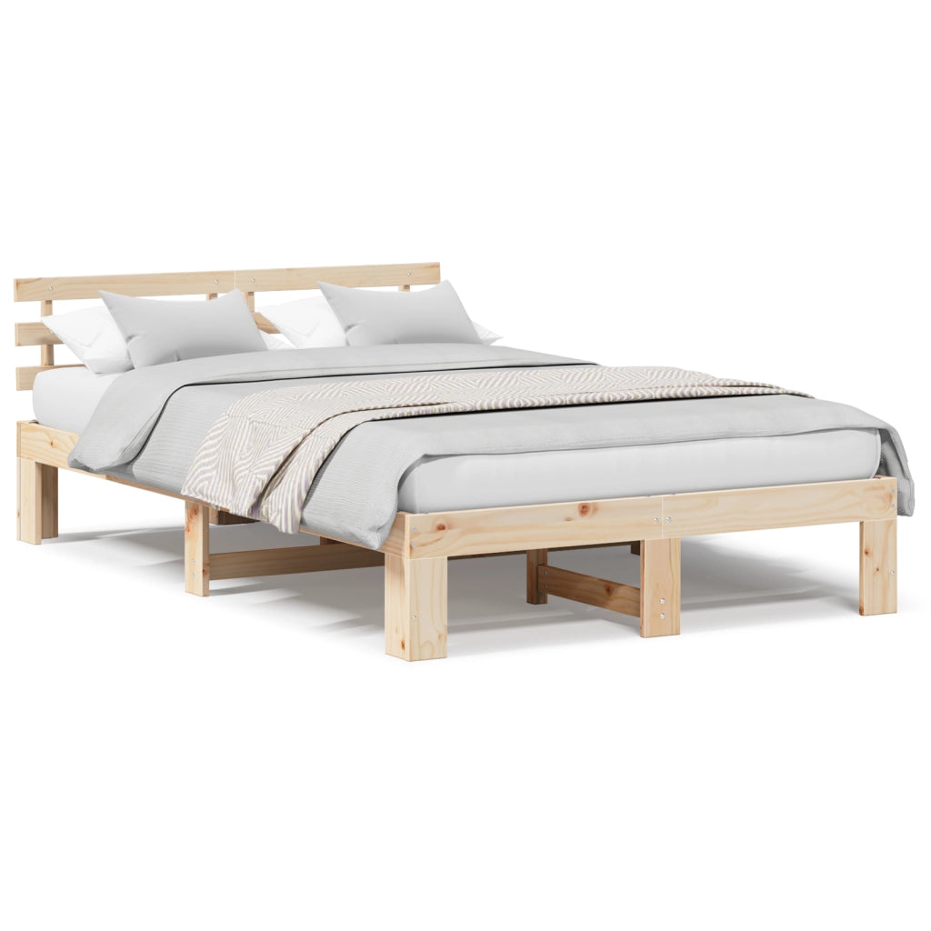 Struttura Letto in Legno di Pino Legno Naturale Legno Massello