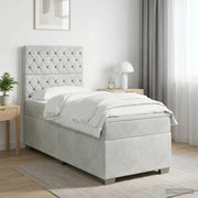 Letto box spring con materasso Grigio Chiaro 90 x 190 cm 3455006
