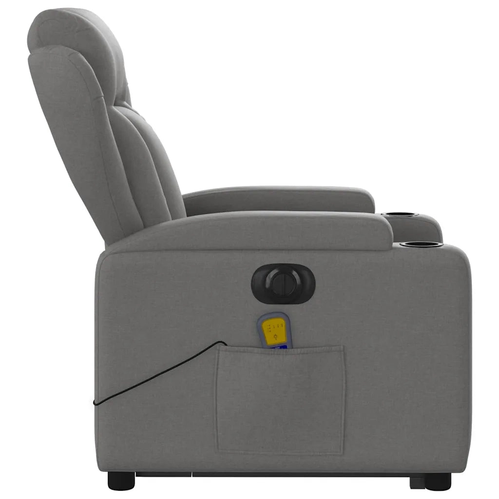 Poltrona Alzapersona Massaggi Elettrica Grigio Scuro Tessuto 3204519