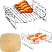 Sistema di Supporto per Frittura aeree a Doppia Livrea - 2 Pezzi con 100 Coperture - Adatto per Forno, Frittura a Vapore e Griglia Esterna