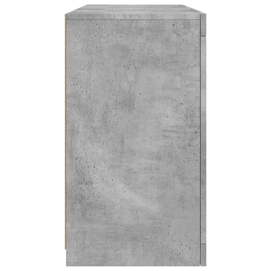 Credenza con Luci LED-Buffet-Armadio da cucina Grigio Cemento 123x37x67 cm 618040