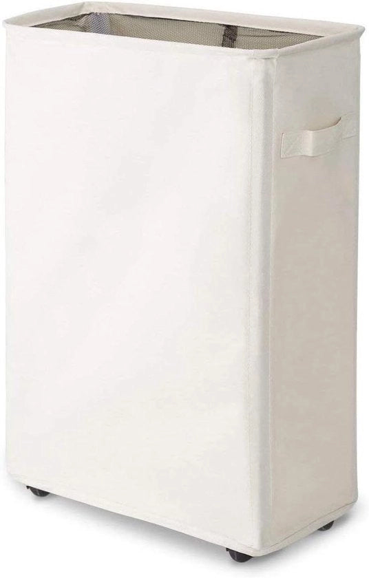 Cestino da Lavanderia Pieghevole Design Sottile Risparmia Spazio con Ruote 44 L