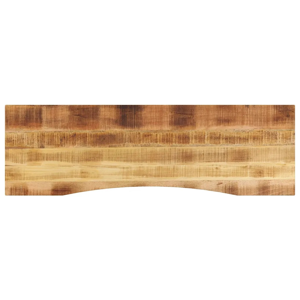 Piano Scrivania con Curva 160x50x2,5cm Massello Grezzo di Mango