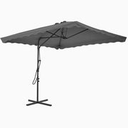 Trade Shop - Ombrellone Quadrato Da Esterno Giardino Palo Decentrato Con Base Grigio 2.5 X 2.5mt 425003 -