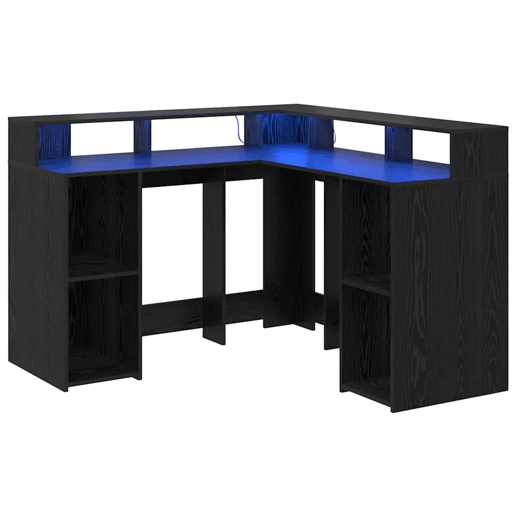Scrivania Rovere Nero 130 x 130 x 91 cm Legno multistrato 3365617