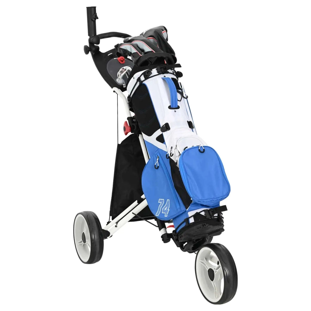 Carrello da golf Nero e Bianco 100 x 69 x 114 cm Alluminio CFW8196930