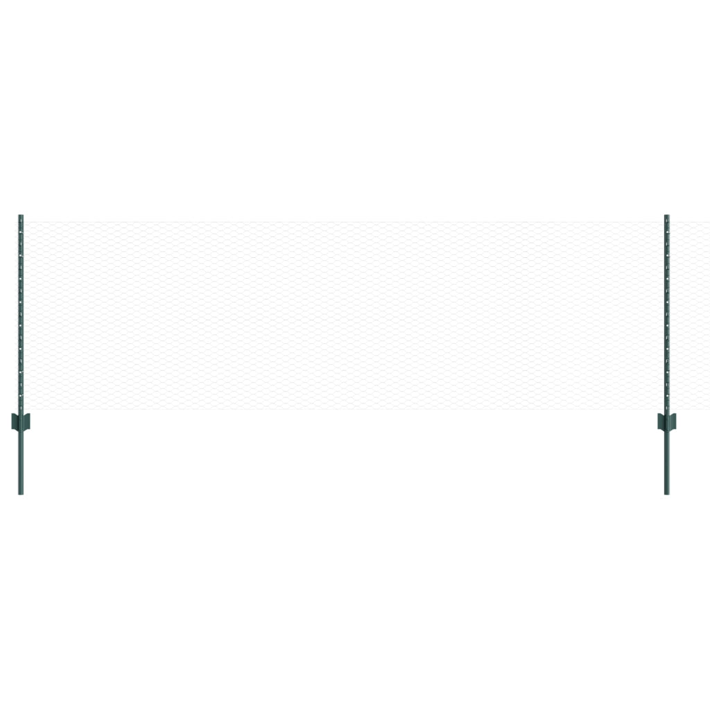 Pali per Recinzione 11 pz U-Channel Verde 80 cm Acciaio