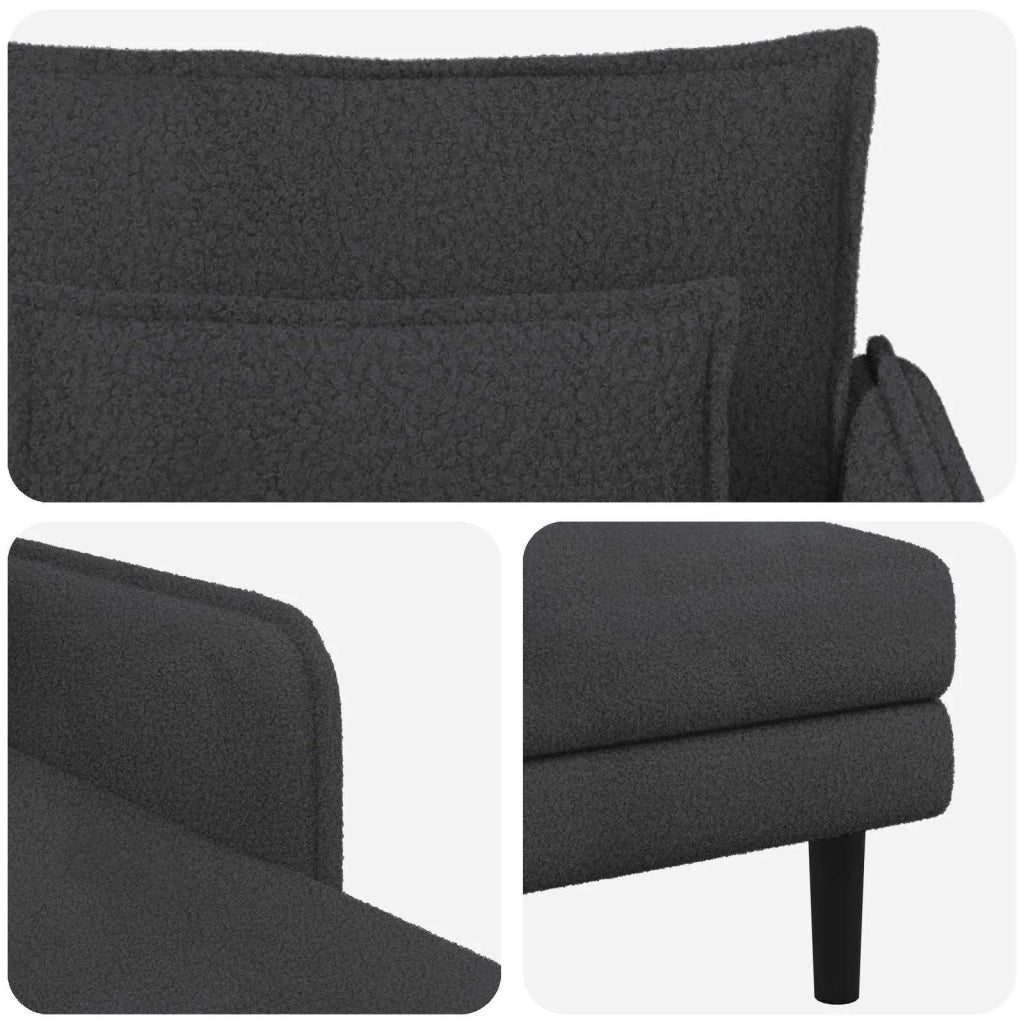Chaise longue oversize Grigio Scuro Bouclé 42048056