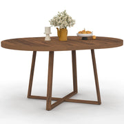 IDMarket - SELMA tavolo da pranzo rotondo allungabile 4-8 persone noce 110-150 cm