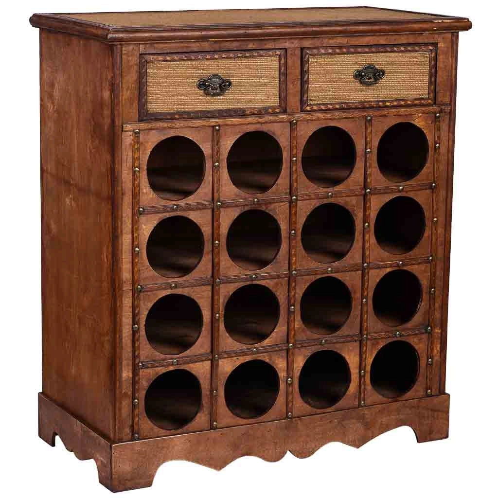 Baul porta bottiglie in legno marrone 63x31x69,5h cm