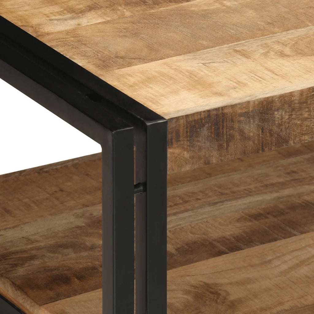 Tavolino da Salotto 90x50x38 cm Legno Massello di Mango Grezzo 4102715
