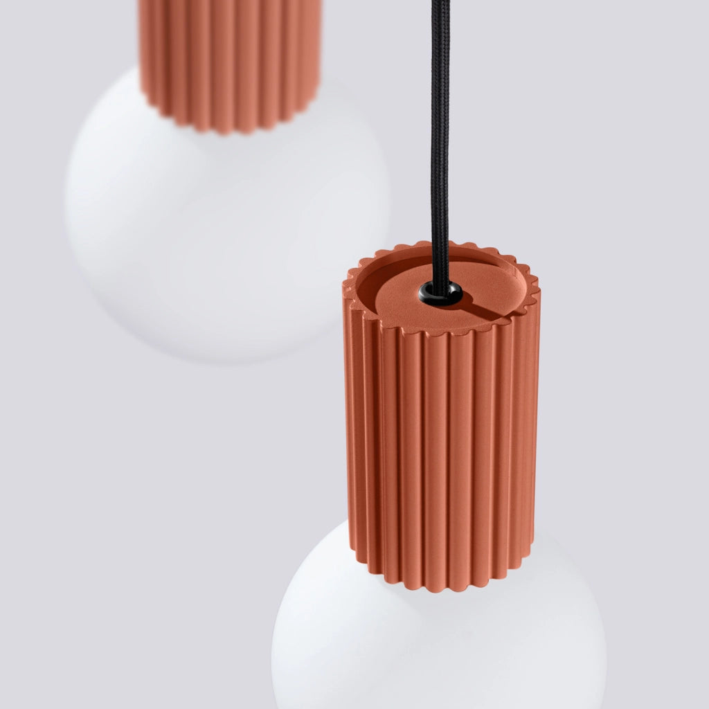 Sospensione Pure Lume SFERA tripla rossa sfere bianche 3xG9