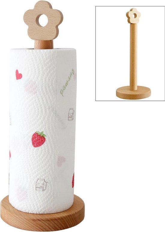 Sostegno per Rulli di Cucina in Legno per Rulli Standard e Grandi - Decorazione di Base per la Cucina e il Tavolo da Pranzo