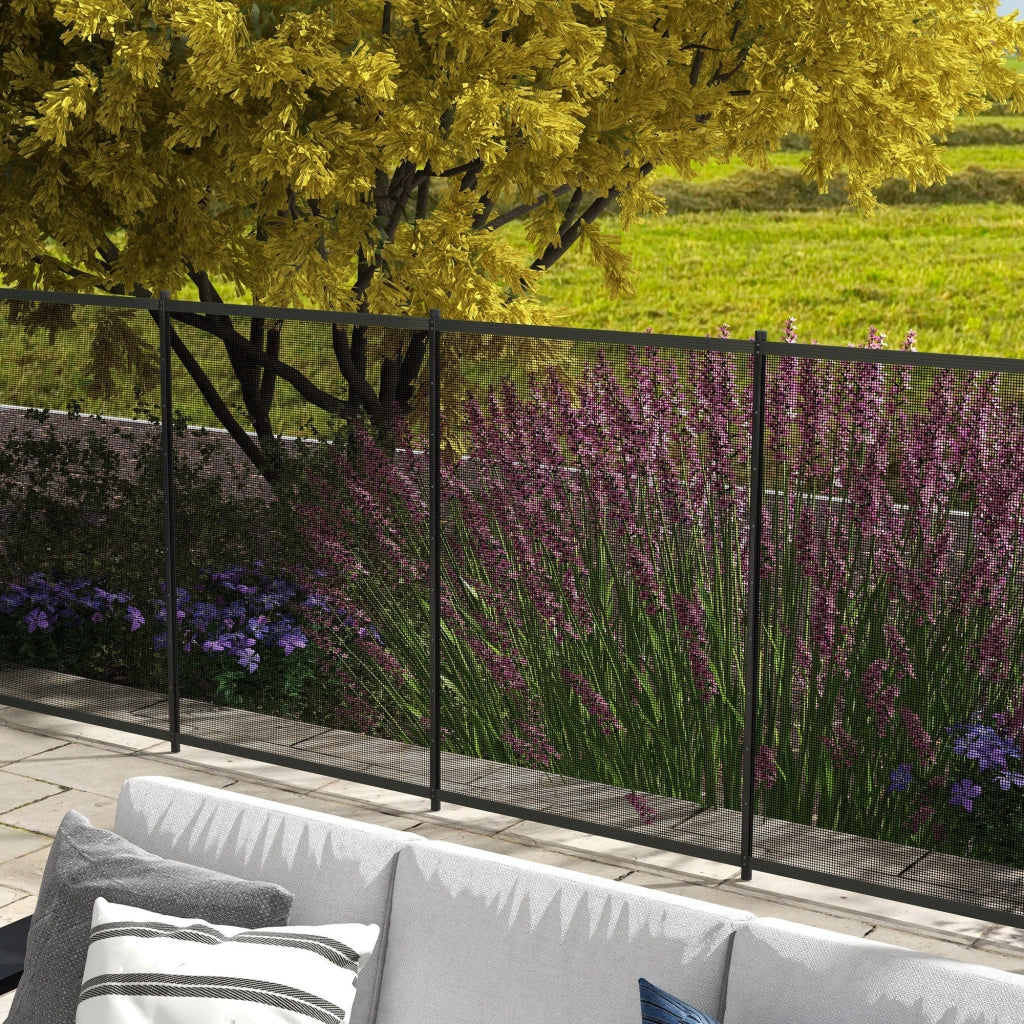 Barriera di sicurezza per piscina a rete ¨C zephmum ¨C 4 pannelli 365x126 cm nero