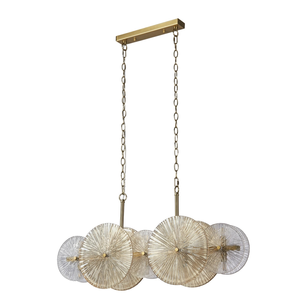Lampadario Contemporaneo Wagon Wheel Acciaio Adjustable Vetro 10 Luci G9