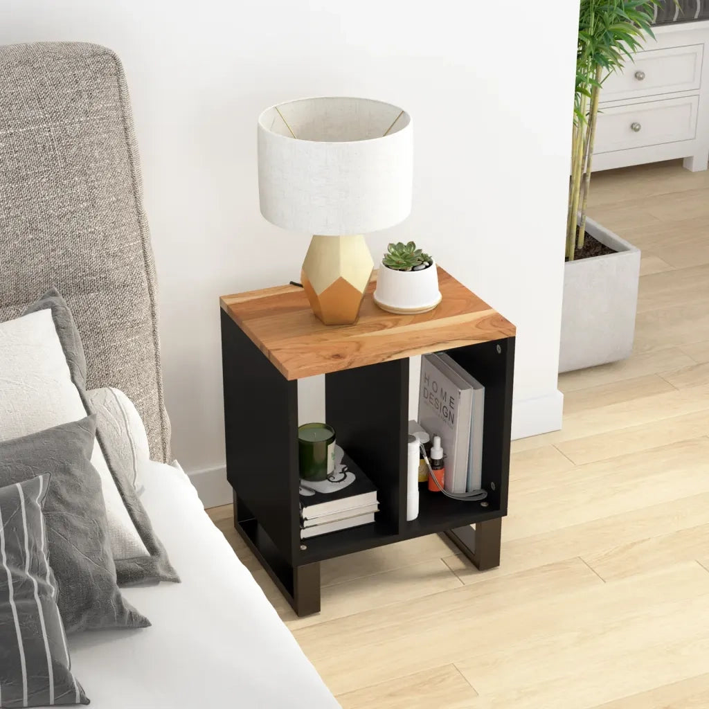 Tavolino 40x31x46 cm Legno Massello Acacia e Legno Multistrato 350645