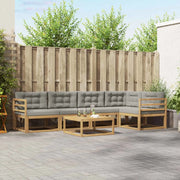 Set di divani da esterno 6 pcs Bianco e Grigio Chiaro