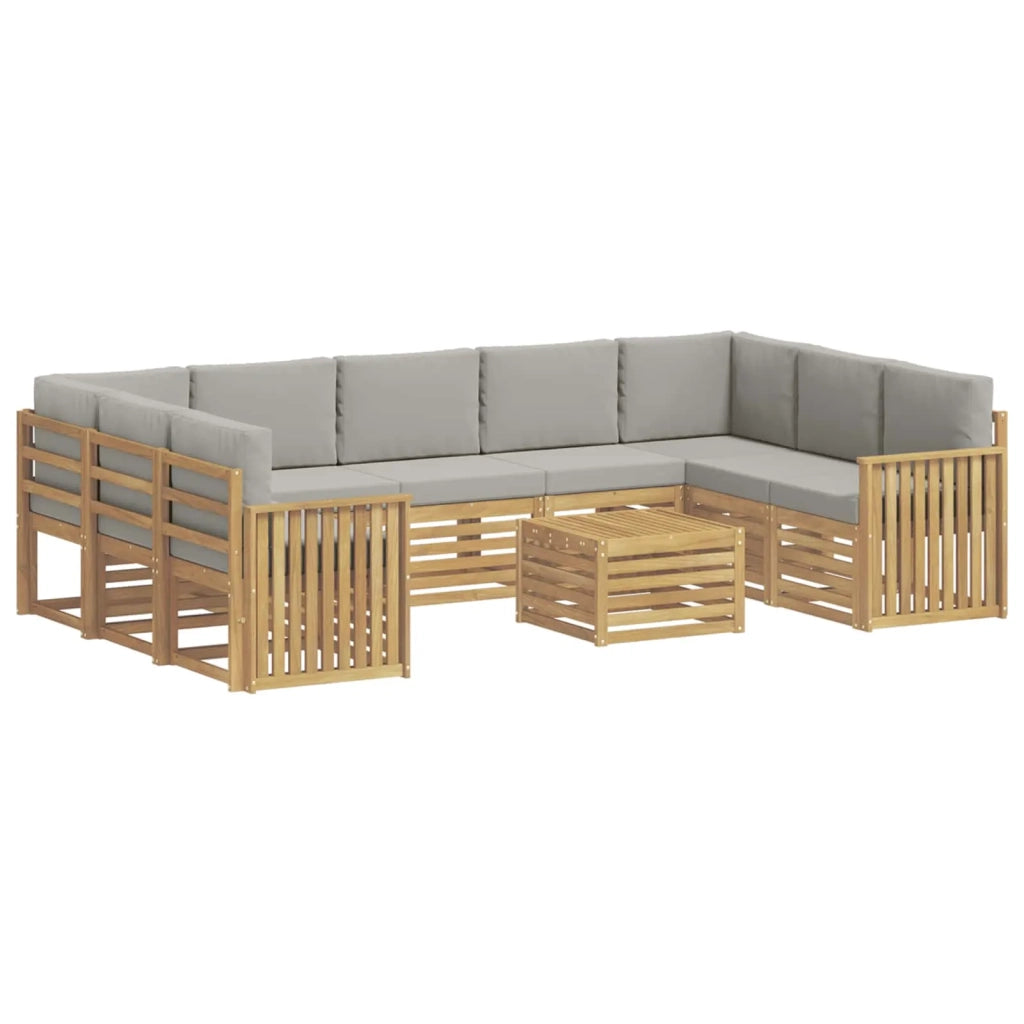 Set di divani da esterno 10 pcs Bianco e Grigio Chiaro 3392541