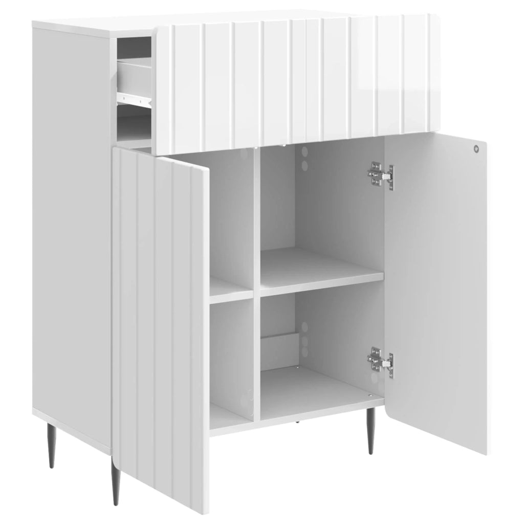 Credenza Bianco Lucido 66 x 34,5 x 92 cm Legno ingegnerizzato 894409
