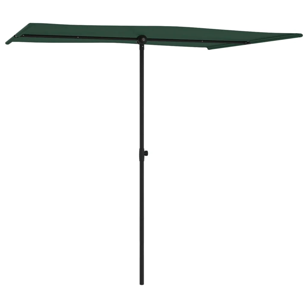 Ombrellone da esterno con palo in alluminio 2 x 1,5 m verde 02_0008231