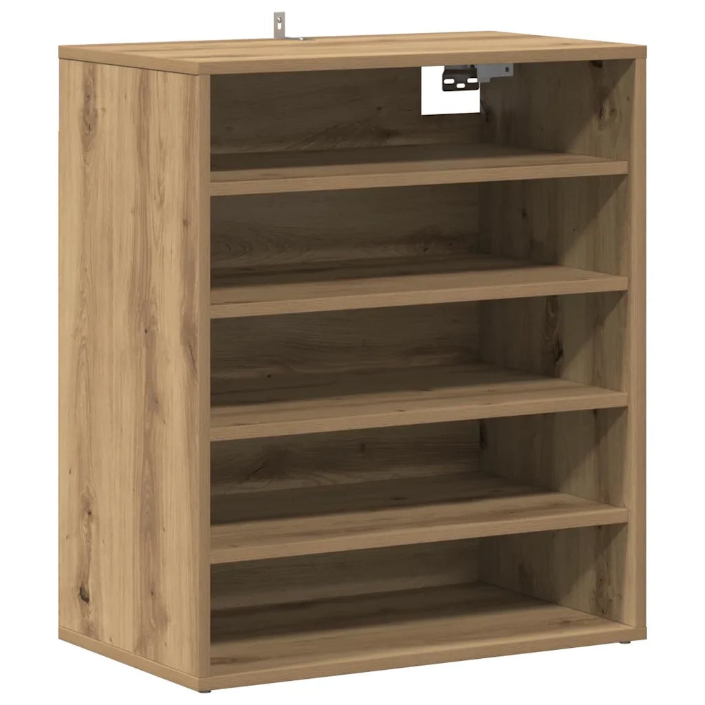 Scarpiera 60 x 35 x 70 cm ampio spazio contenitivo facile da pulire stile rovere artigianale legno composito 02_0050912