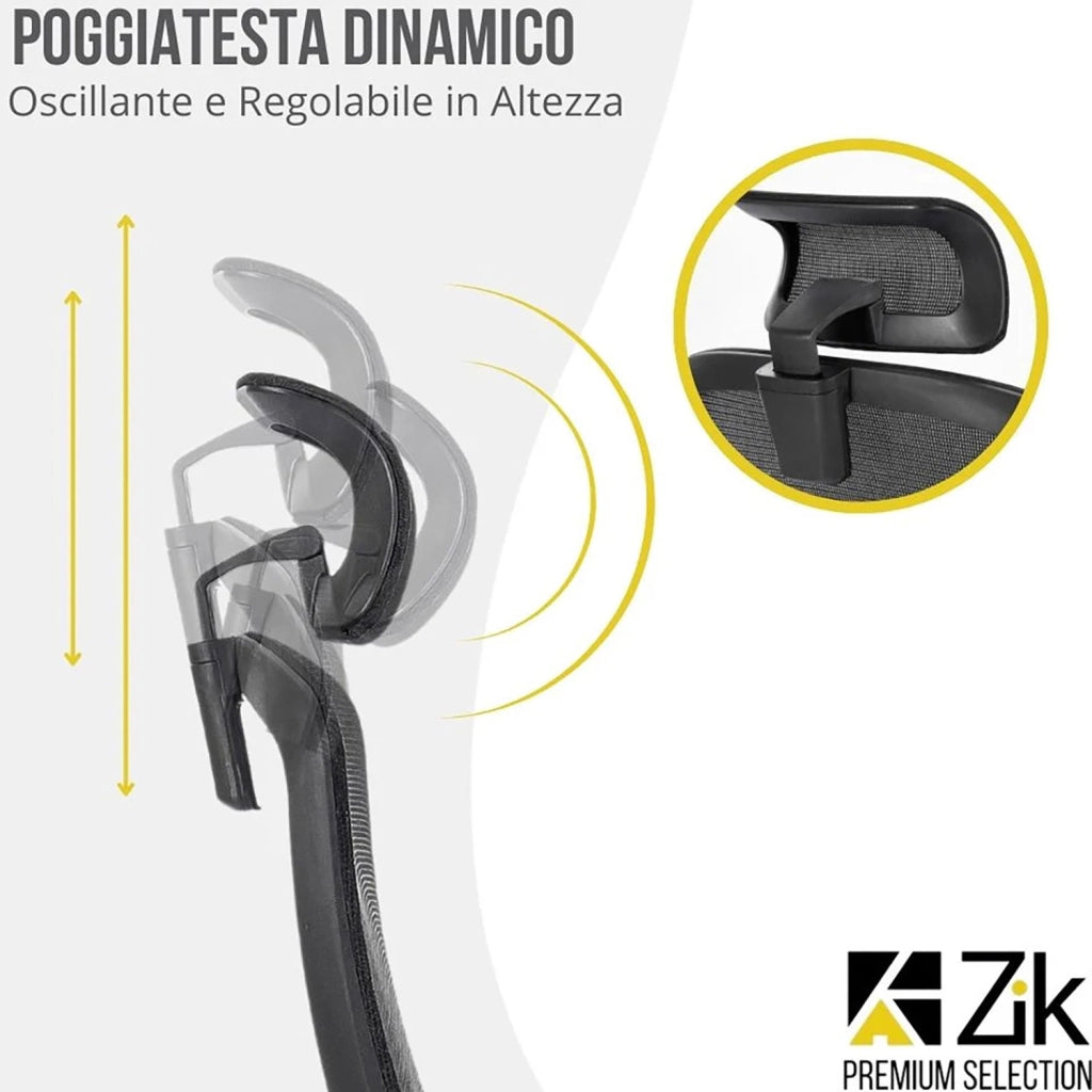 Sedia Direzionale da Ufficio 62x64x118/133 cm Ergonomica con Poggiabraccia Regolabili Nera
